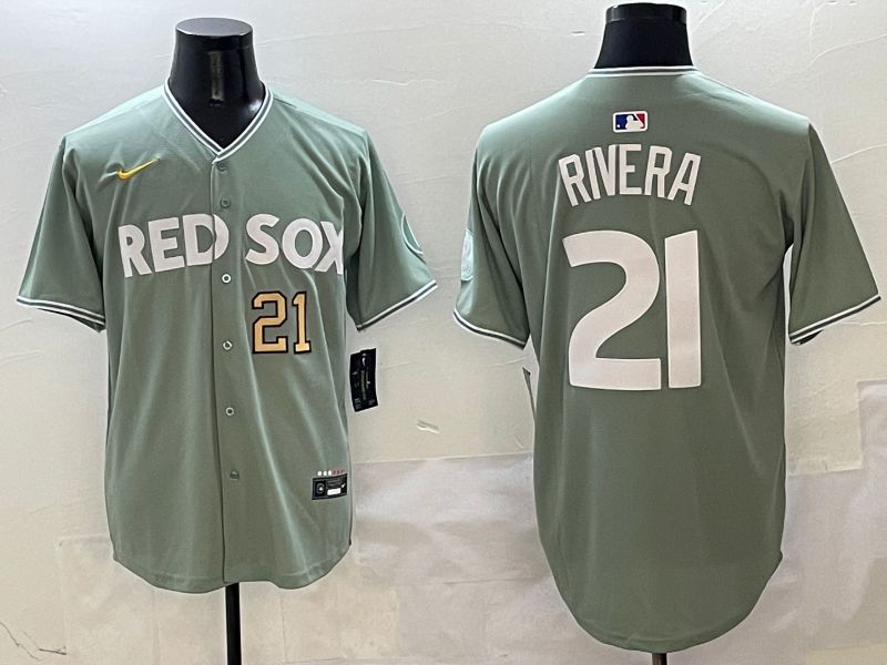 Men Boston Red Sox #21 Rivera Green Joint Name Nike 2025 MLB Jersey style 5
